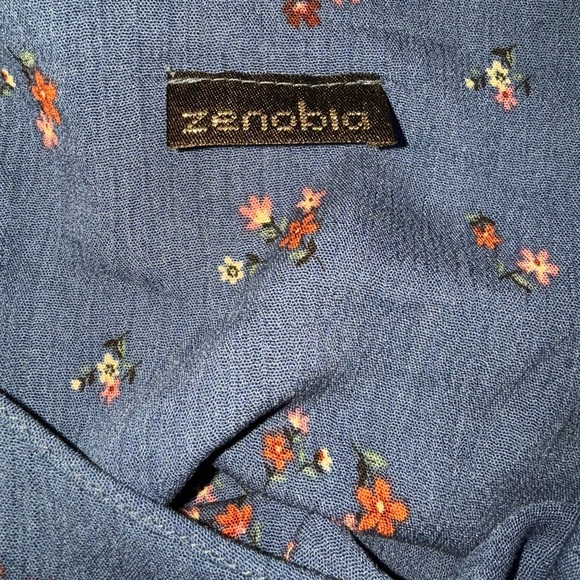 Zenobia Blue Floral Sleeveless Tank 1X NWOT - Picture 4 of 5